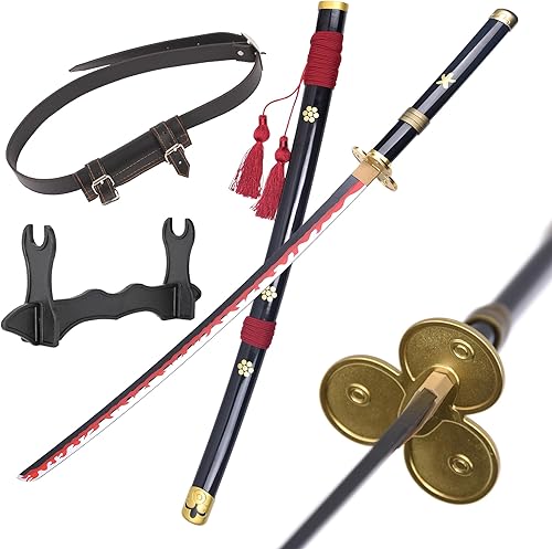 Espadas Roronoa Zoro, Samurai para cosplay, Shusui & Wado Ichimonji y Sandai Kitetsu Yubashiri, aproximadamente 41 pulgadas en general, para juegos