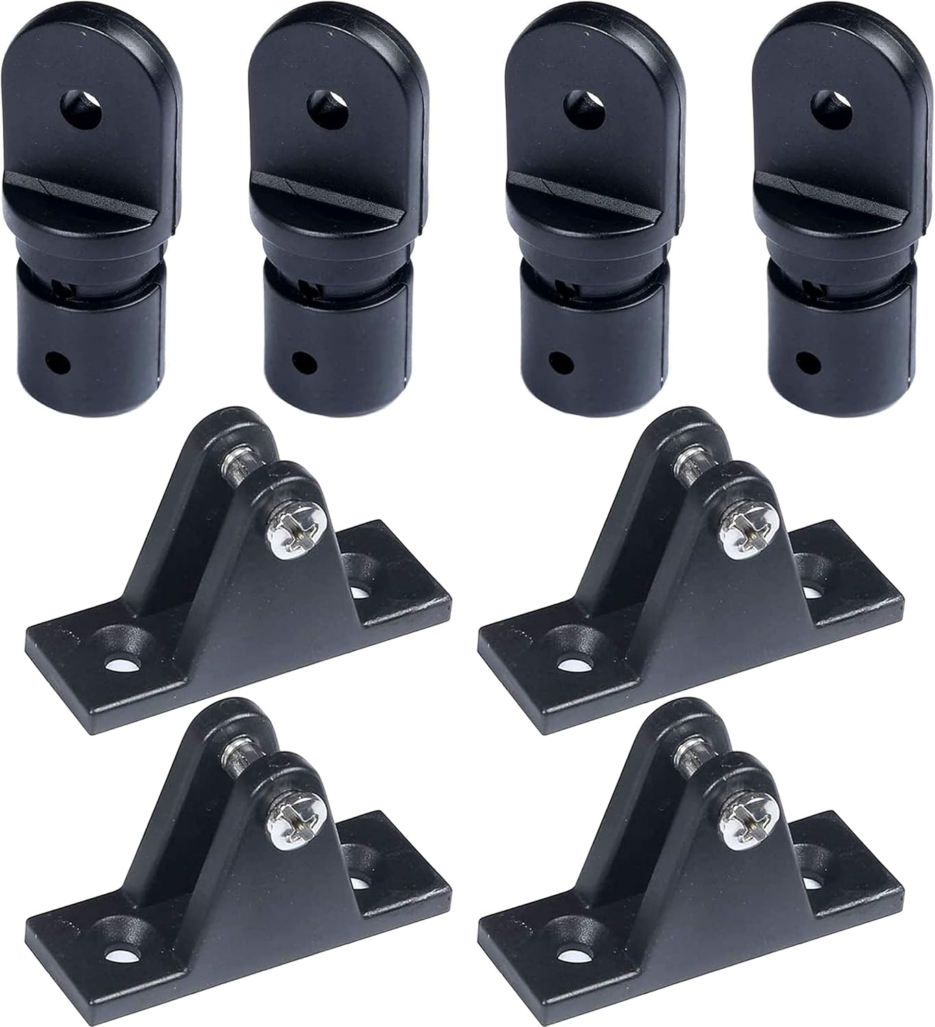 1 inch Bimini Top Eye End Cap+Bimini Deck Hinge 4PCS with