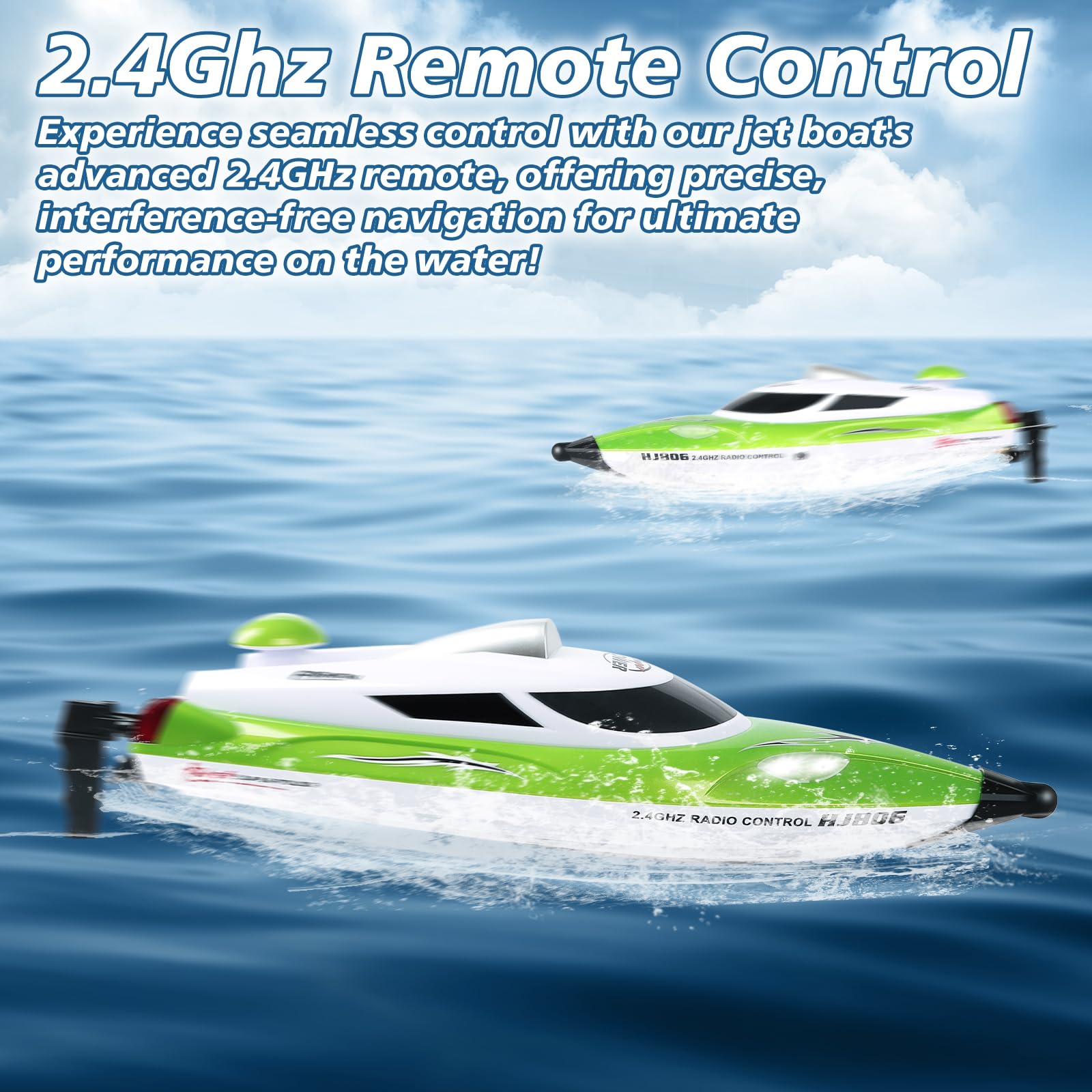 RC Boat-Remote Control Boat for Adults-High Speed 35+ KPH for Pool-Toys for Ages 8-13 (Green)