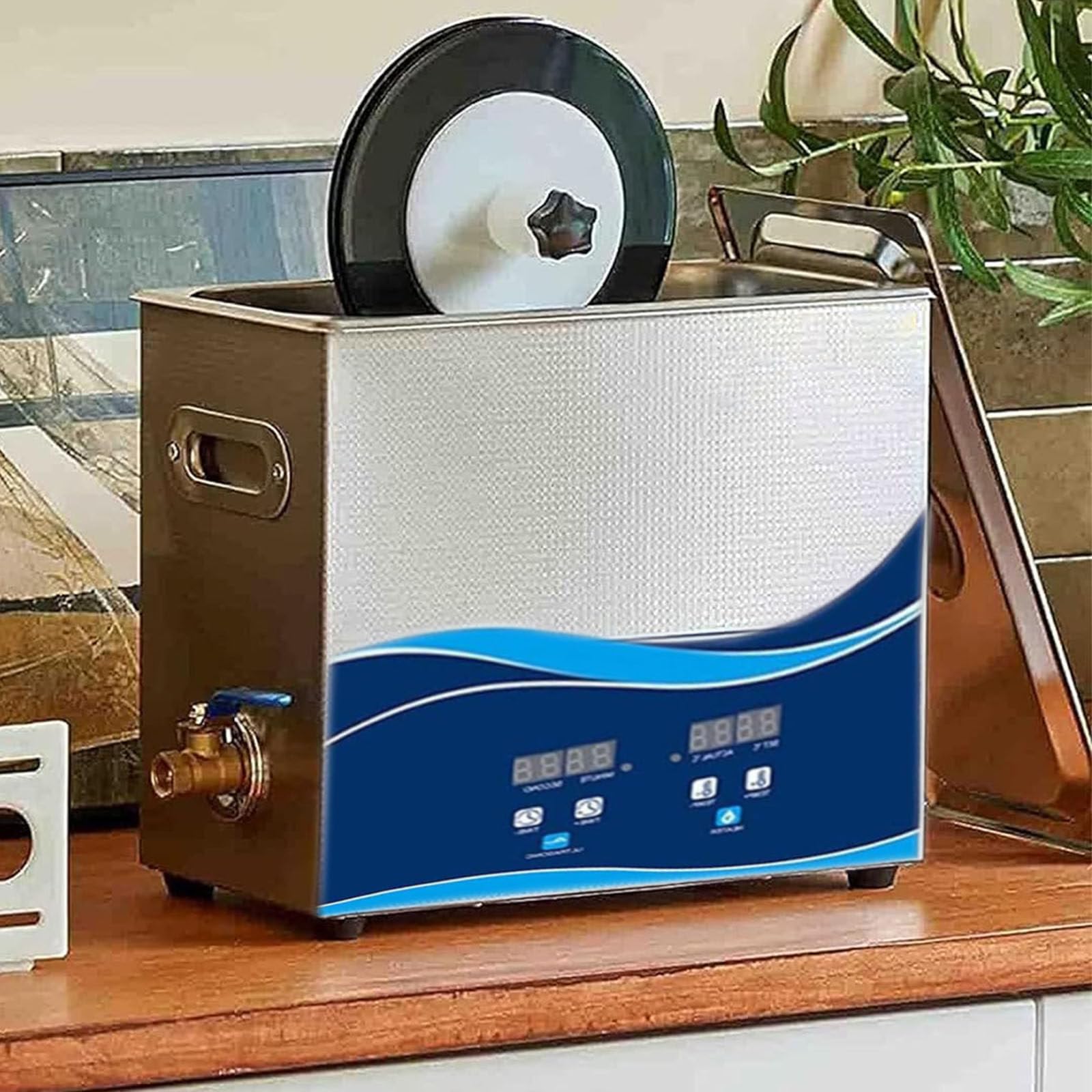 Limpiador de discos ultrasónico, 6,5 l, limpiador de discos de vinilo, rotación automática para limpiar y proteger sus discos de forma profesional