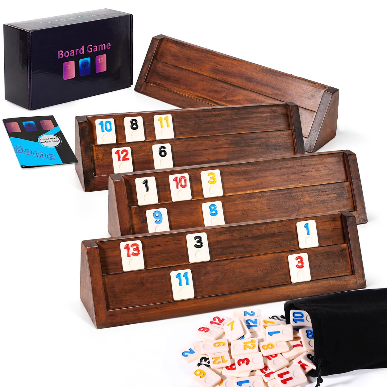 _ Rumy   Amazon.com: Jyquorp Rummy Cube Game 4 Players-Large Luxury Rummy