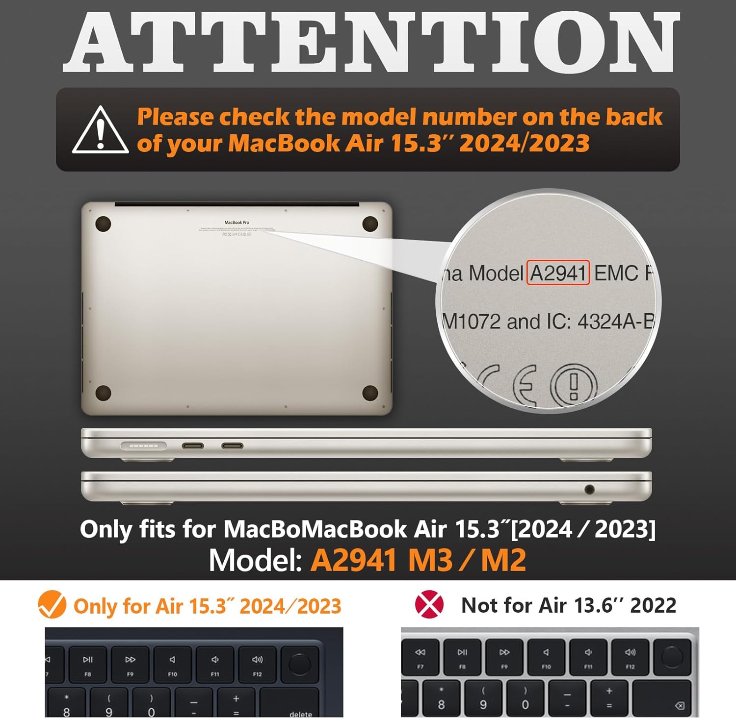 SEYMAC stock Case for MacBook Air 15 inch, Shock-Absorbing Protection with Folding Stand &Mouse Pad Case for MacBook Air 15 inch, Black - Image 2