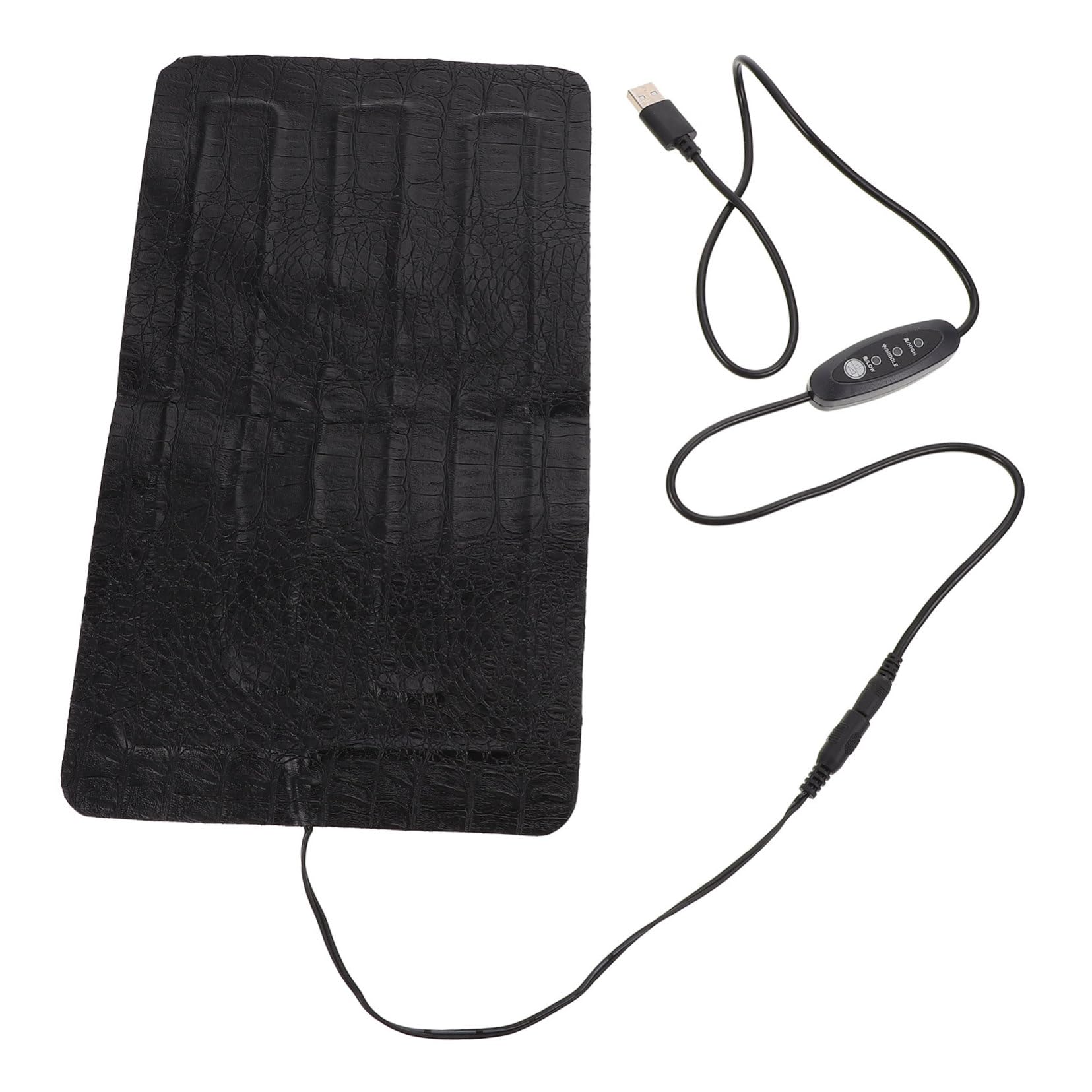 TOYANDONA Almohadilla Térmica para Reptiles Pequeña de Cuero Negro Función Eléctrica para Mantener el Calor en Terrarios y Uso al Aire Libre