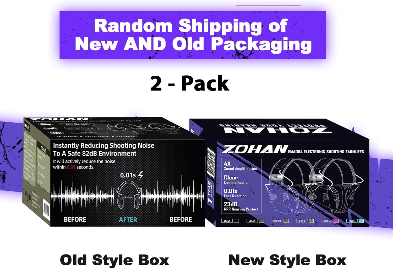 ZOHAN Electronic Shooting Earmuffs, Hearing Protection Shooters, NRR 23dB Noise Reduction Gun Range Ear Protection Headphones - Image 7