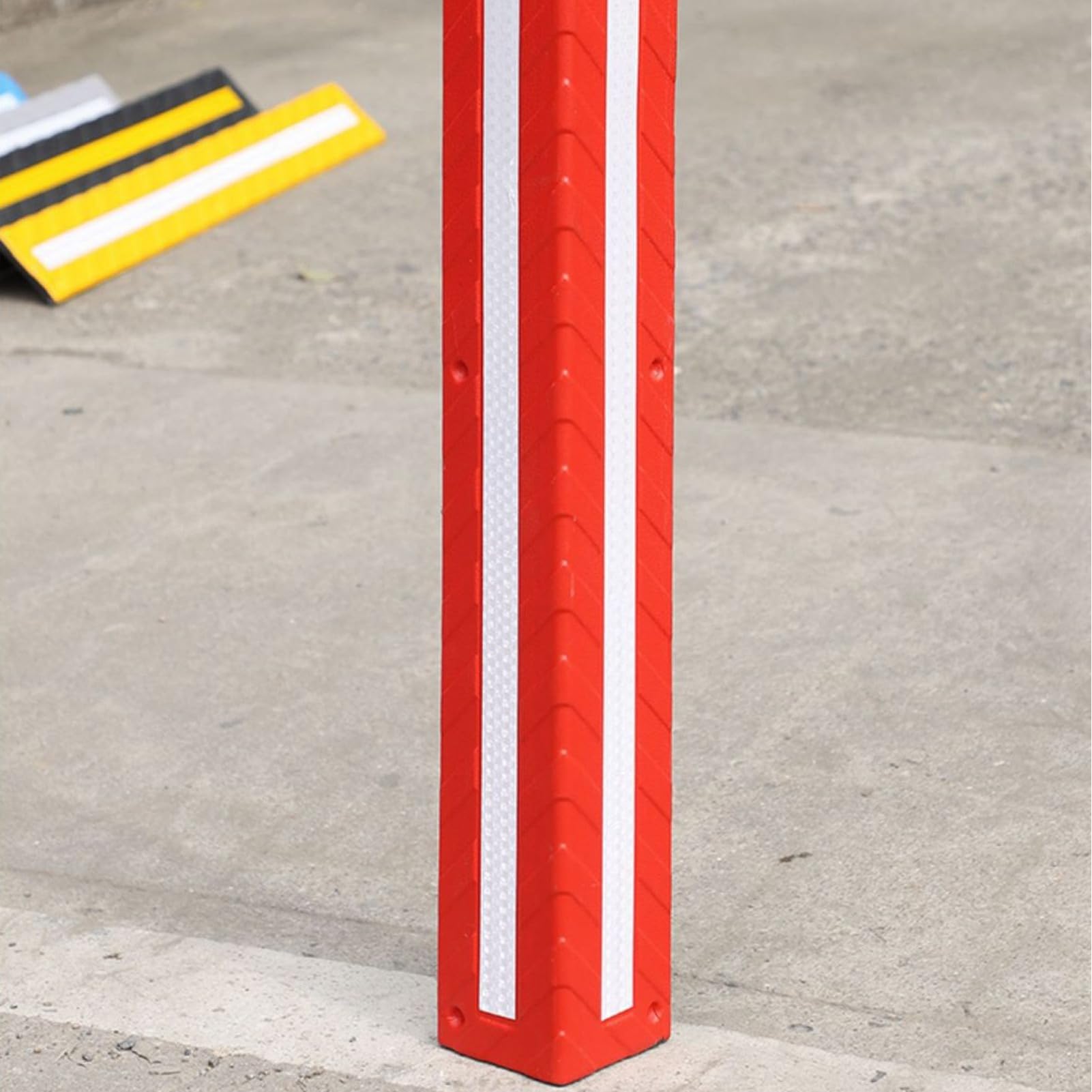 Protector de Esquina de Pared de Garaje, 80 Cm de Largo, de Goma, Resistente a la Compresión, Reflectante, Protector de Borde de Pared, Acolchado de Poste de Garaje, Protector de Borde de(Rojo)