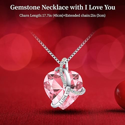 Miniatura 4 de Regalos de cumpleaños de rosas rosas reales preservadas para mujeres, su madre, esposa, novia, abuela con collar I Love You, flores de rosas eternas