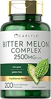 Vista 1 de Carlyle - Cápsulas de Melón Amargo 2500 mg 200 unidades Extracto sin OMG y sin gluten Suplemento complejo