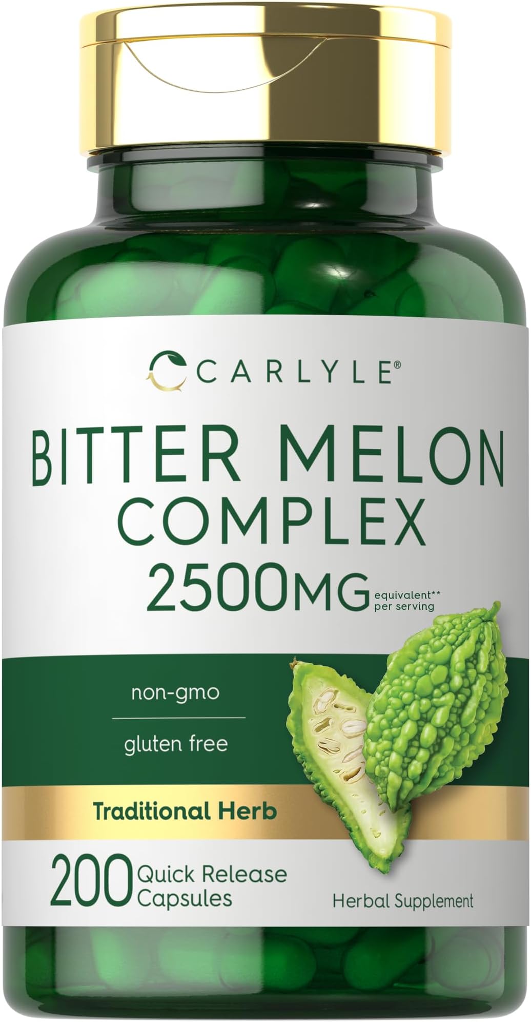 Bitter Melon Capsules | 200 Count | Non-GMO & Gluten Free Extract | Complex Supplement