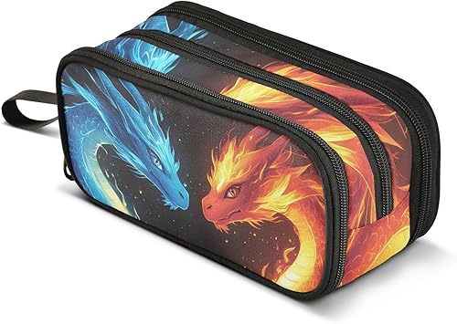 Vista 293 de Estuche para lápices de fútbol y fútbol, estuche grande para lápices para niños y niñas, compartimentos con cremallera, gran capacidad, papelería