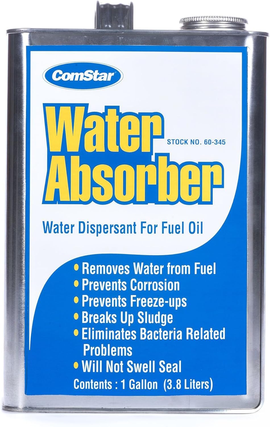 ComStar Water Absorber, 5 Gallon, Heavy-Duty Water Dispersant for Fuel Oil, Prevents Corrosion & Freezing, Breaks Up Residue, Enhances Fuel Performance, Protects Tanks & Systems (60-350)