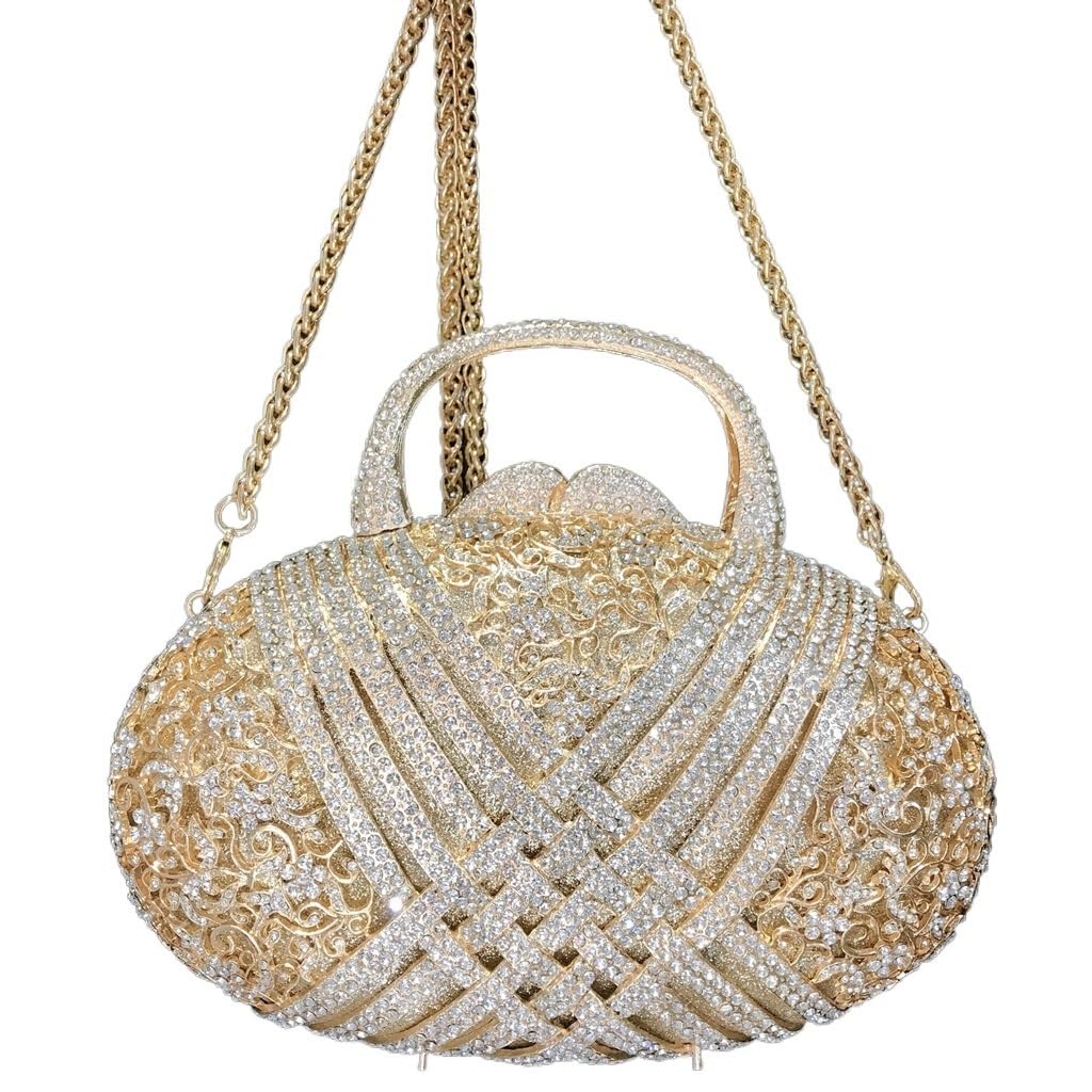 Sac à main strass scintillant avec bandoulière en maillage tissé durable