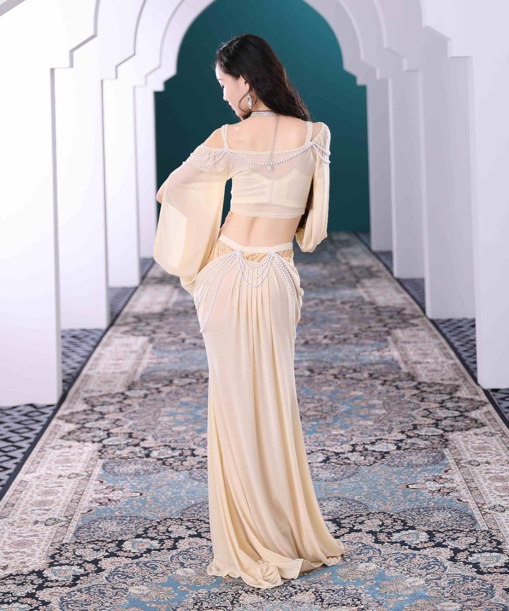 HEARTTOUCH Belly Dance Costume Set for Women Belly Dance Crop Top Dance Skirt Halloween Carnival Outfit Professional Outfit