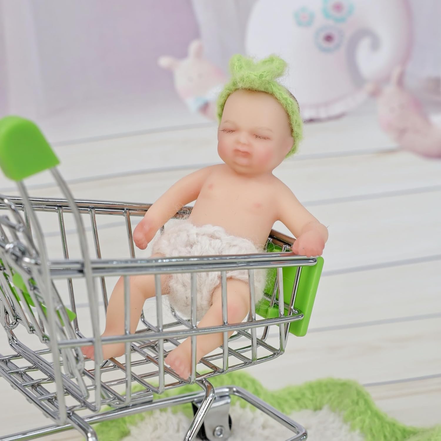 4inch Mini Platinum Silicone Reborn Baby Doll, Tiny Silicone Baby Dolls，Realistic Newborn Baby Dolls Full Body Stress Relief, Decoration, Gifts, Collectible