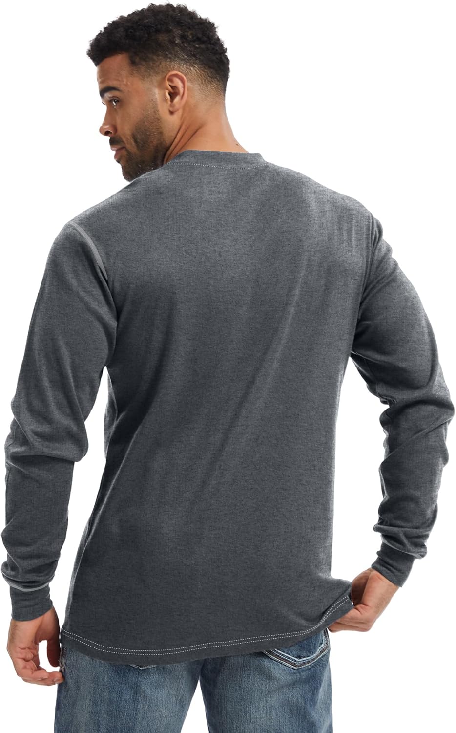 WORKWEYA FR Shirts for Men 6.5 oz Flame Resistant Long Sleeve Henley Shirt NFPA 2112/CAT2 - Image 2
