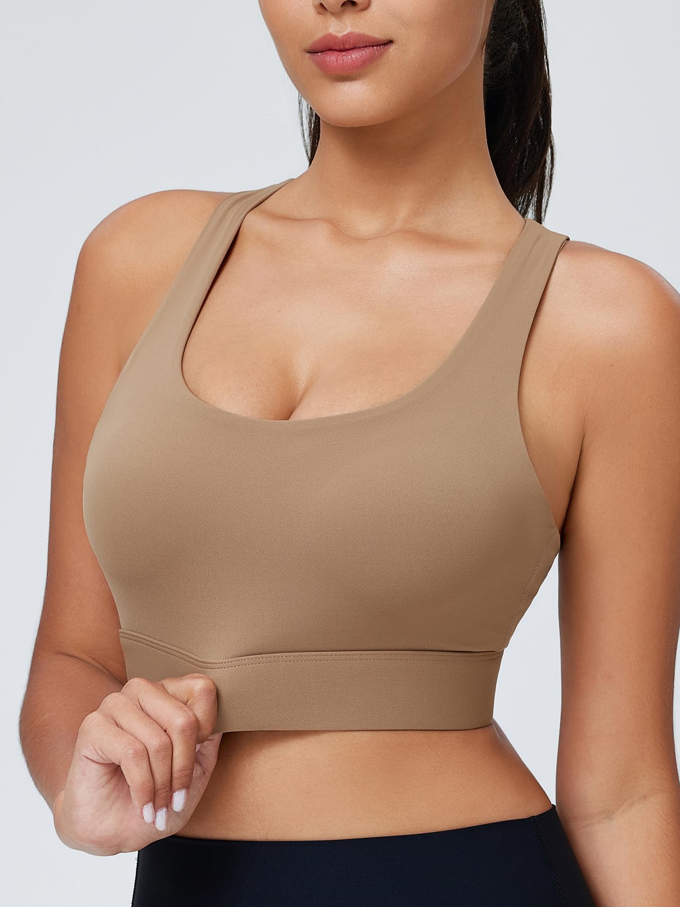 Brasier deportivo de alto impacto para mujer, copas moldeadas de alto apoyo, brasier deportivo con tiras para entrenamiento, entrenamiento y correr