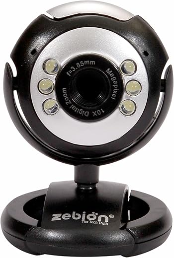 Zebion Tiger Eye Webcam with Microphone, Auto Focus HD 720P Web Camera for Video Calling Conferencing Recording, PC Laptop Desktop, Online Classes,…