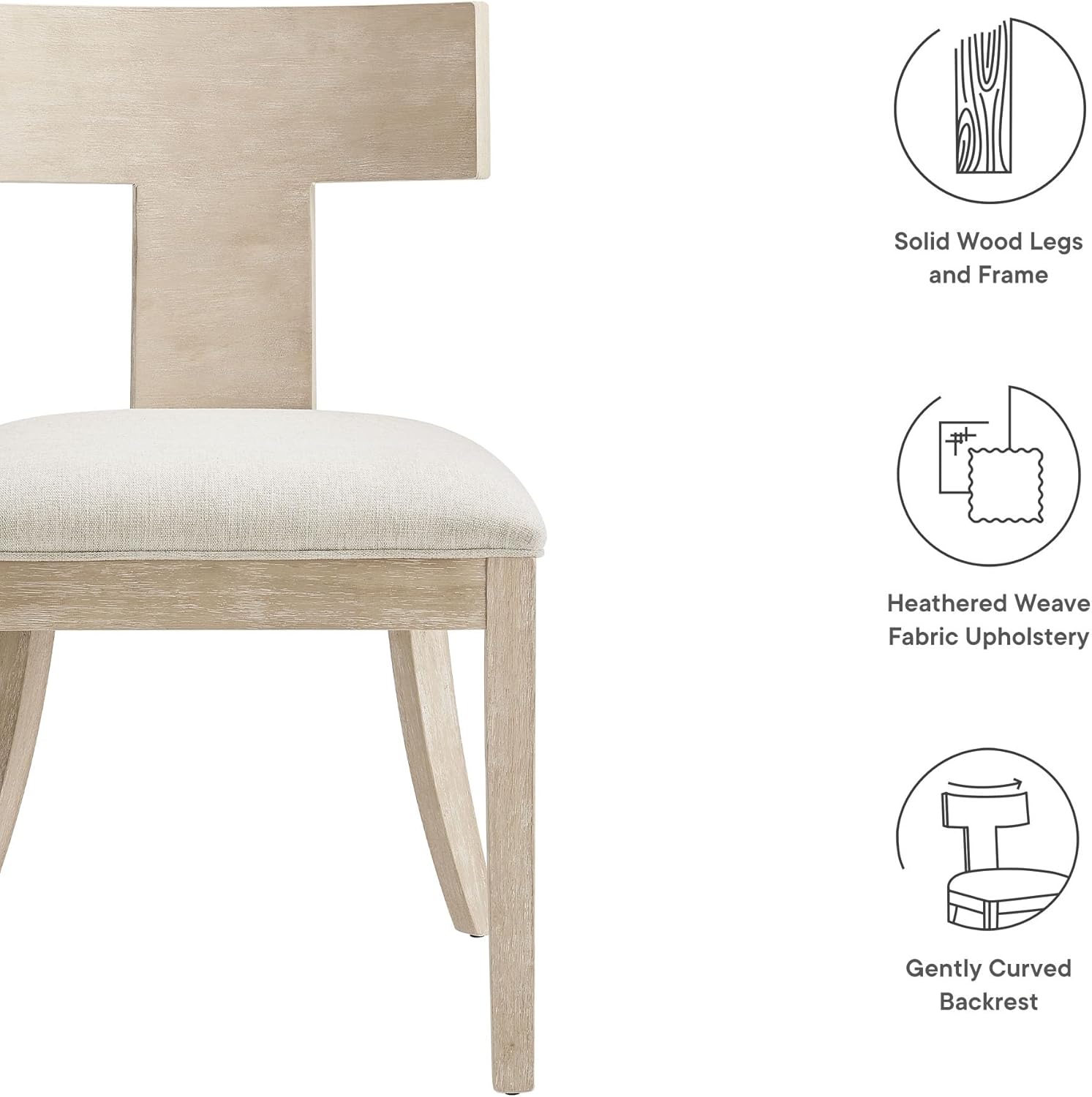 Modway Peregrine Upholstered Dining Chairs in Natural Heathered Weave Ivory