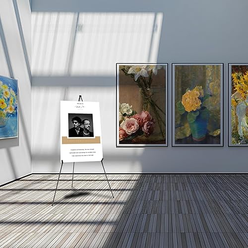 Miniatura 6 de Soporte de caballete grueso para cartel de boda y póster de 63 pulgadas, caballete portátil para exhibir arte caballete para piso, soporte de