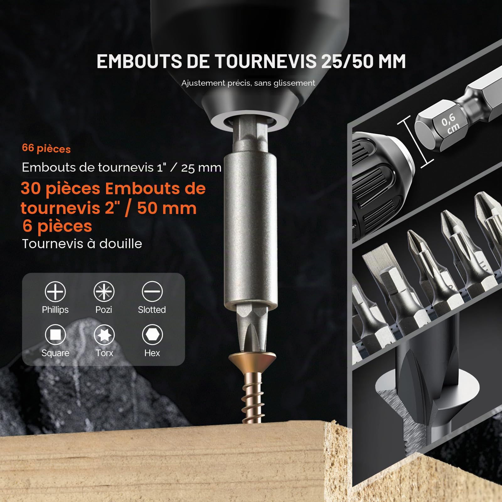 VEVOR Ensemble de Forets et Embouts pour Perceuse Tournevis 246PCs, Coffret de Mèches et Embouts de Tournevis, Kit de Perçage et de Vissage du Bois, du Métal, avec Étui de Transport, Bricolage