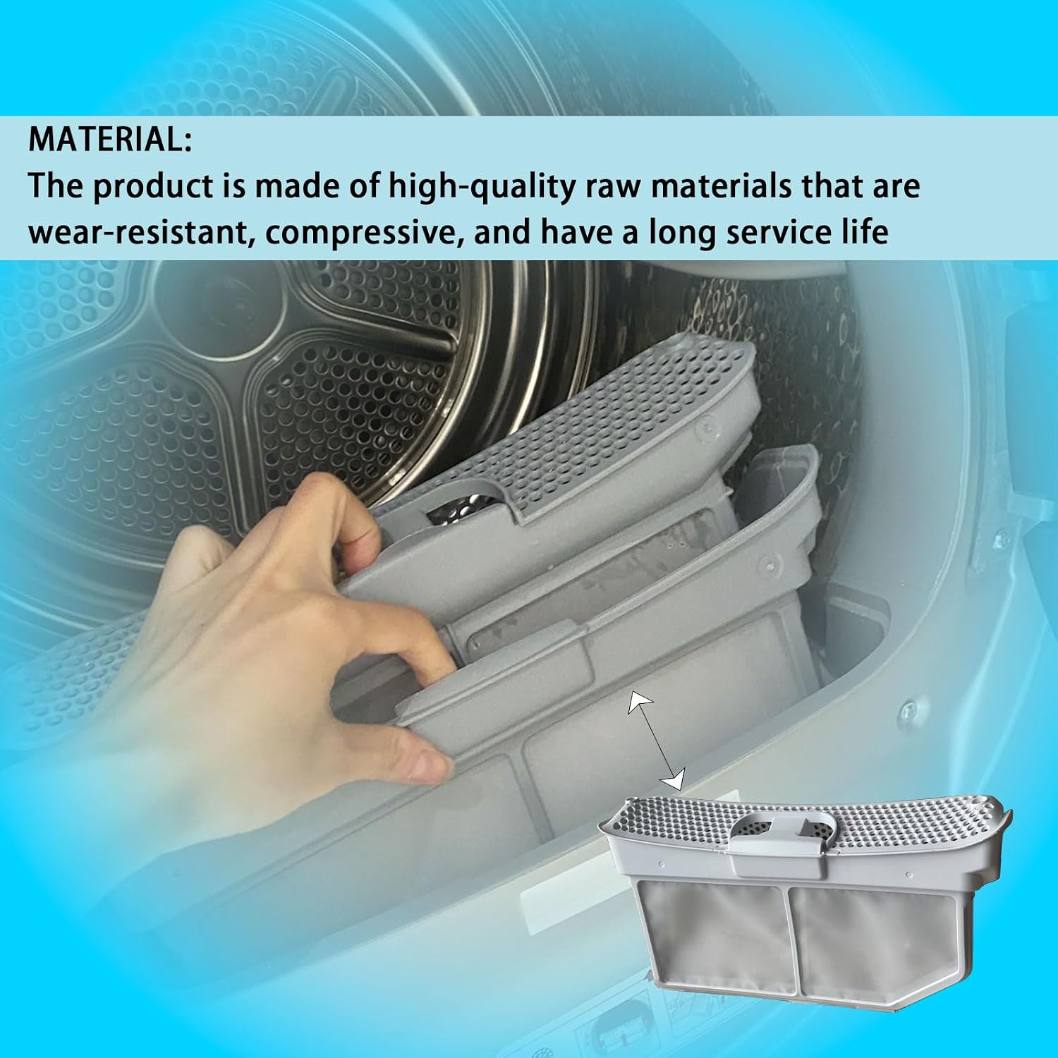 00752387 Dryer Fluff Filter Assembly Fit for Bosch Dryer, Dryer Lint Screen Replaces AP5984732 PS11724770 00753637, 752387, 753637