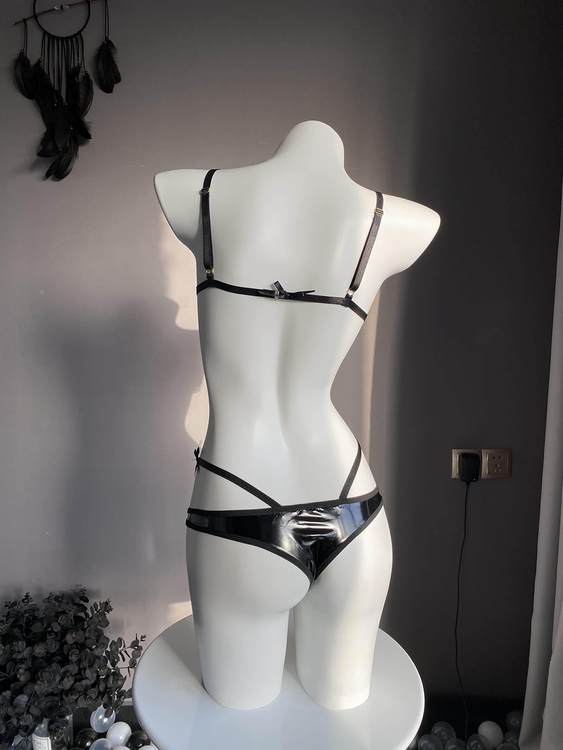 SINGUYUN Sexy Lingerie Set for Women Anime Bikini Cute Maid Outfit Bra Panties Cosplay Japanese Lolita Underwear: 2576black