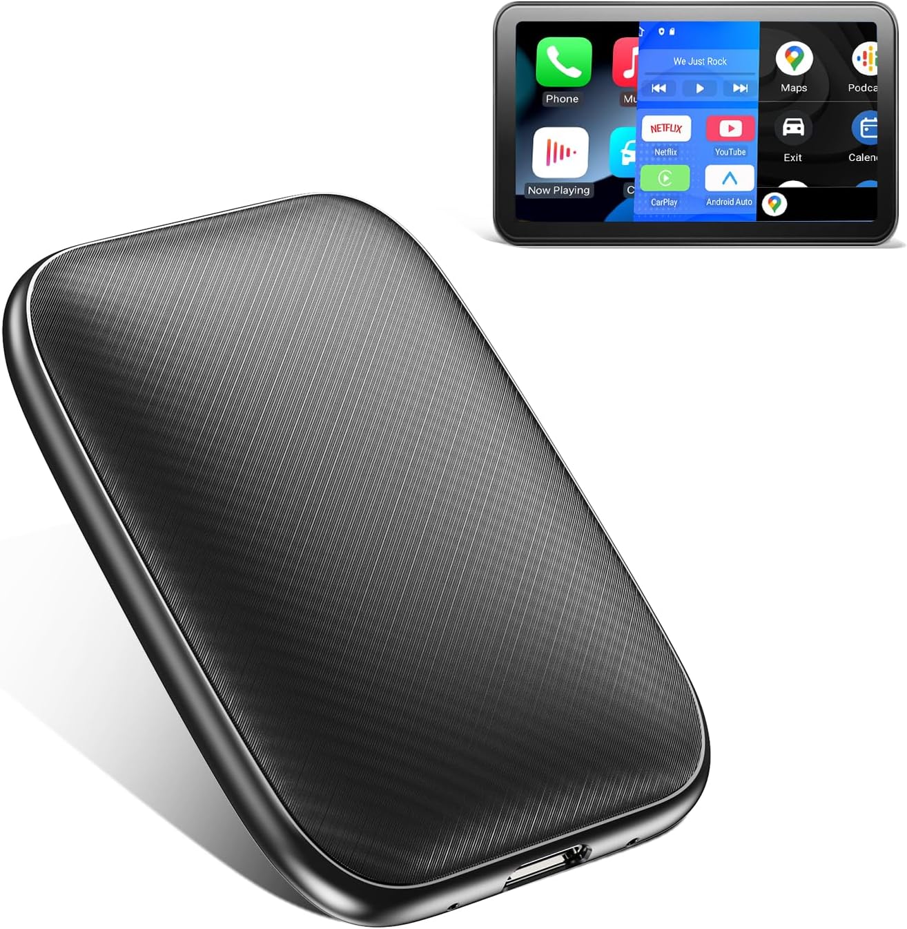 CarPlay Ai Box, 2in1 Wireless Apple CarPlay Android Box Convert Wired to Wireless CarPlay