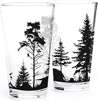 Vista 13 de Black Lantern Juego de 2 vasos de pinta con temática natural, vasos de pinta en diseños únicos para entusiastas de la cerveza artesanal, juego