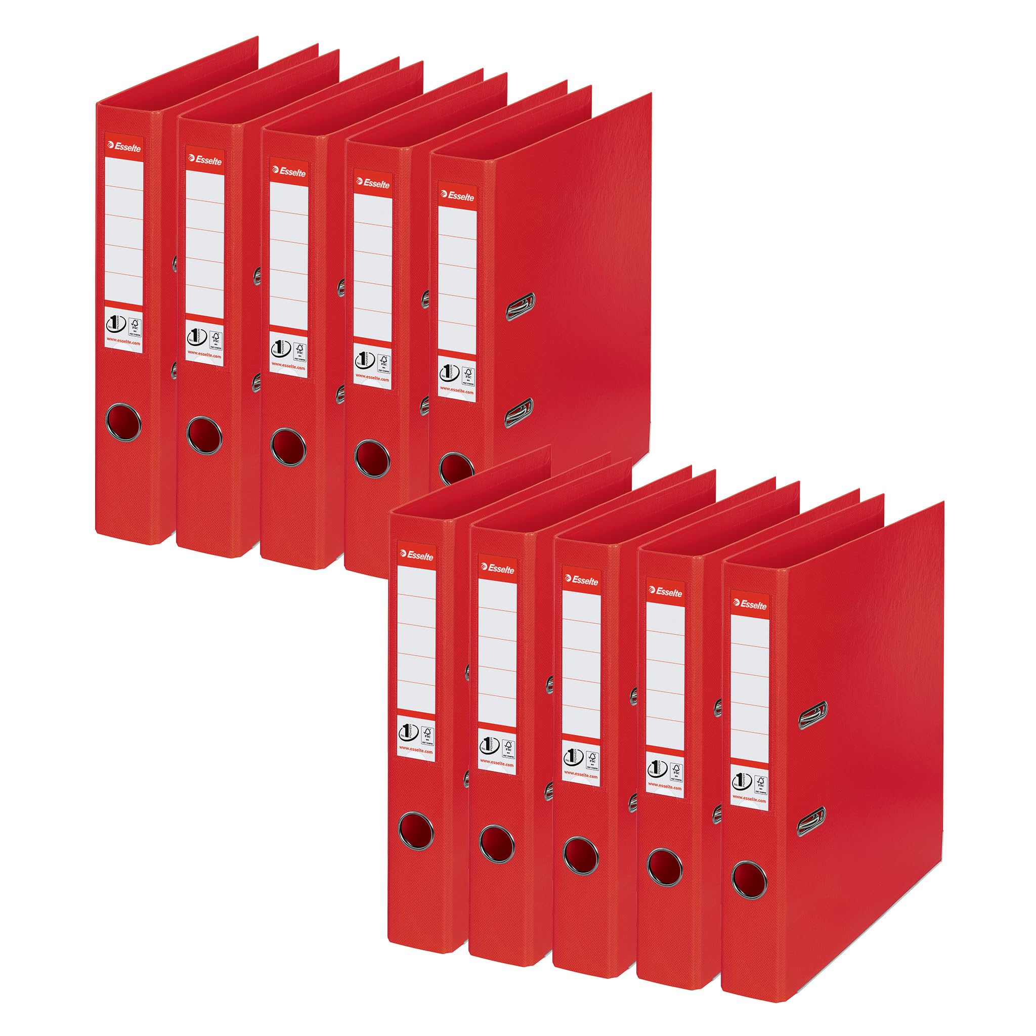 Esselte 50mm Lever Arch File Polypropylene A4 Red (Pack Of 10) from B&Q