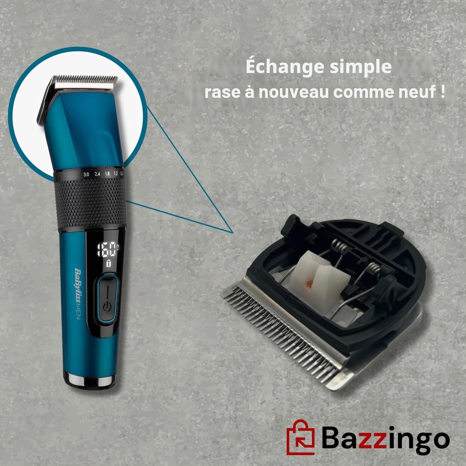 Tête de coupe compatible avec tondeuse à cheveux Babyliss E990E - En acier japonais - Bloc de coupe - Bloc de lame de rechange pour numéro d'origine 35009900