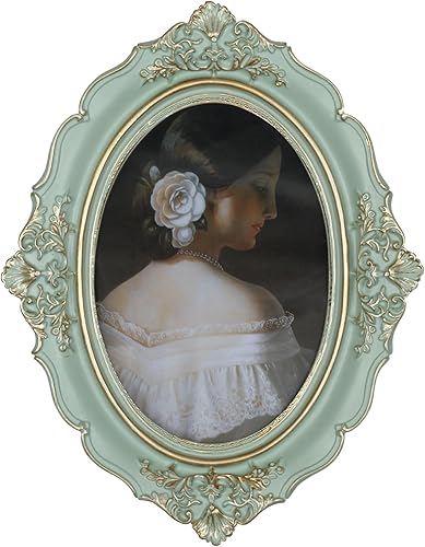 Vista 18 de Marco de fotos dorado antiguo de 4 x 6 pulgadas, marcos de fotos vintage con parte delantera de vidrio para colgar en la pared y mesa, arte deco