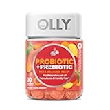Probiotic + Prebiotic Gummy, Digestive Support and Gut Health, 500 Million CFUs, Fiber, Adult Chewable Supplement for Men and Women, Peach, 30 Day Supply - 30 Count