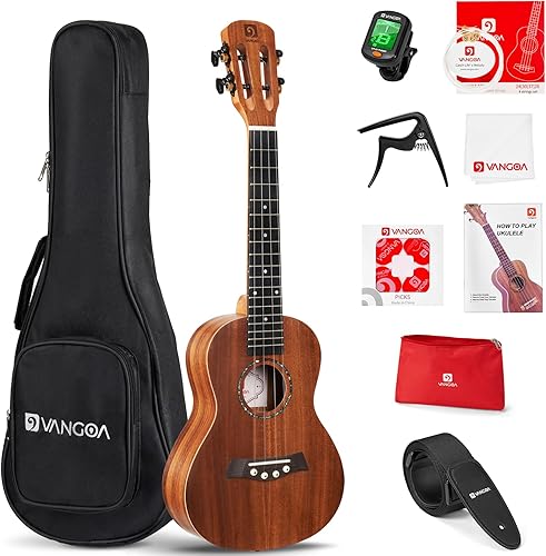 Vista 20 de Vangoa Kit de ukelele soprano para principiantes de 21 pulgadas de caoba acústico hawaiano ukelele ukelele ukelele para niños principiantes