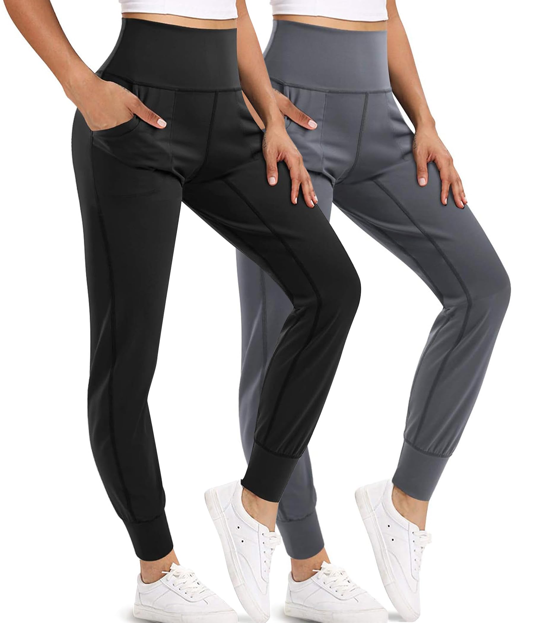 leinidina womens jogger pants high waisted sweatpants with pockets tapered casual lounge pants loose track cuff leggings