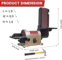 Vista 2 de BUCKTOOL lijadora de disco, de mesa, con motor de transmisión directa de 3/4 hp y base portátil