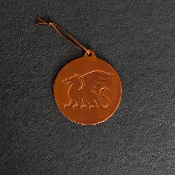 Dragon Circle Shape Christmas Ornament | Handmade | 4 x 4.4 (Black)