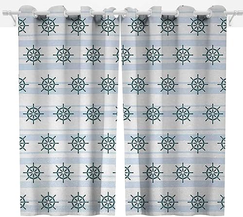 Miniatura 8 de Cortinas florales de estilo rústico turquesa para sala de estar, 2 paneles, cortinas opacas de 55 pulgadas de ancho x 55 pulgadas de alto