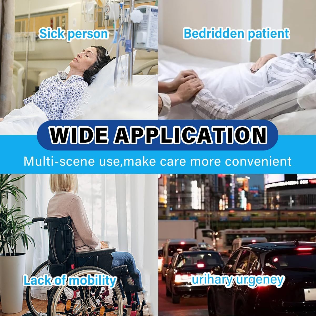 Catheter for Women, Urine Collection System, Reusable Portable Silicone Urinal with 2 Bags (1000ml & 2000ml), 1.2M Tube, and Adjustable Breathable Pants