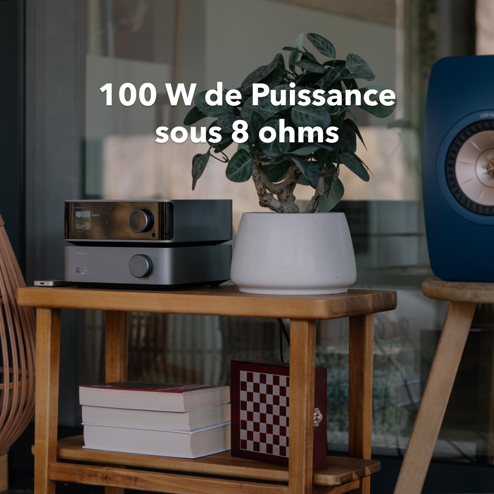 WiiM Vibelink Amp | Amplificateur de Puissance 100W avec DAC ESS 9039Q2M Haut de Gamme et TI TPA3255 | Compatible avec WiiM Mini, Pro, Pro Plus et Ultra | Entrées RCA, Coax et Optique | Gris Espace