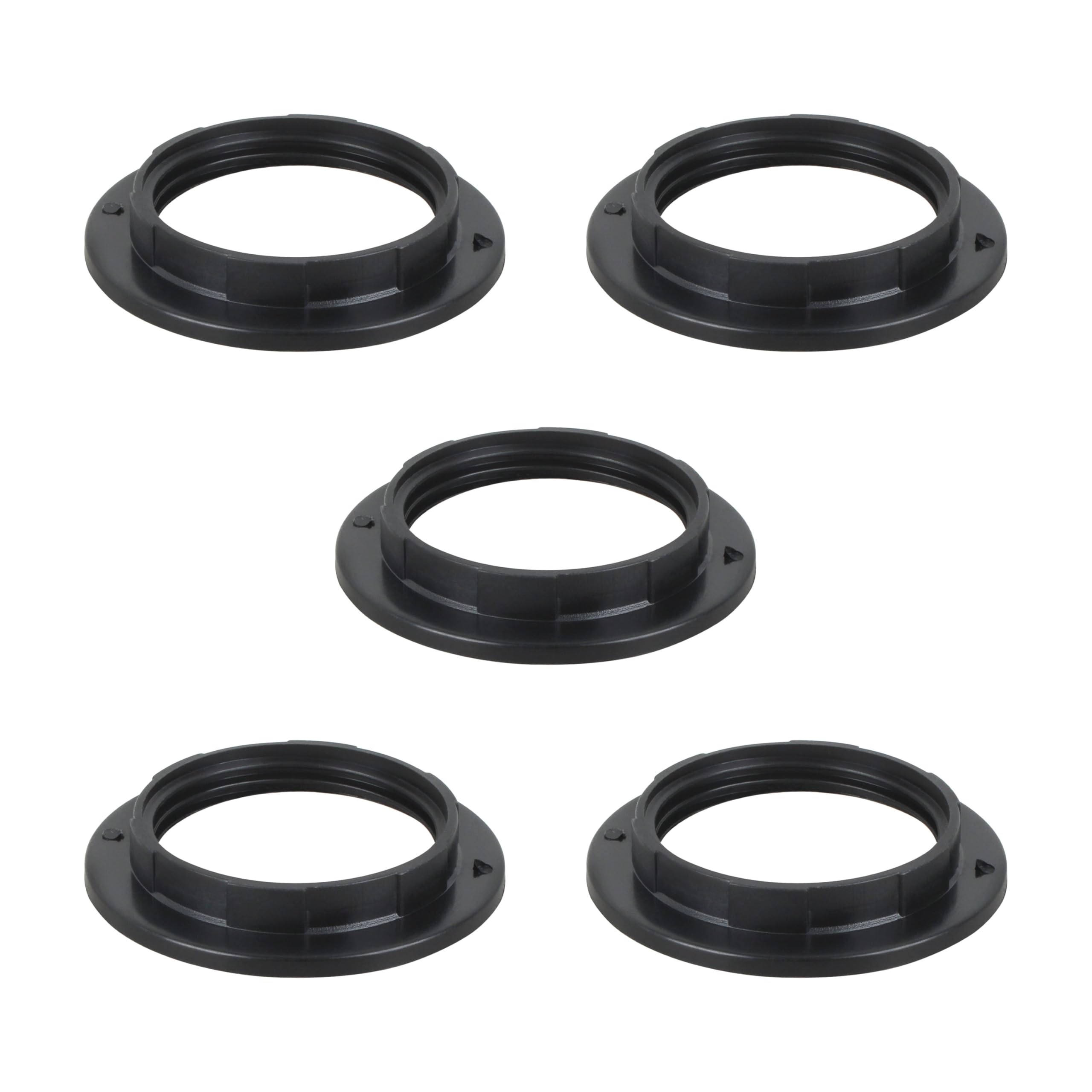 Kit de anillo de fijación a prueba de polvo y sombreado de soporte de lámpara E26/E27, compatible con anillo de bloqueo de pantalla de lámpara/anillo de presión, negro componente de instalación de 5 2