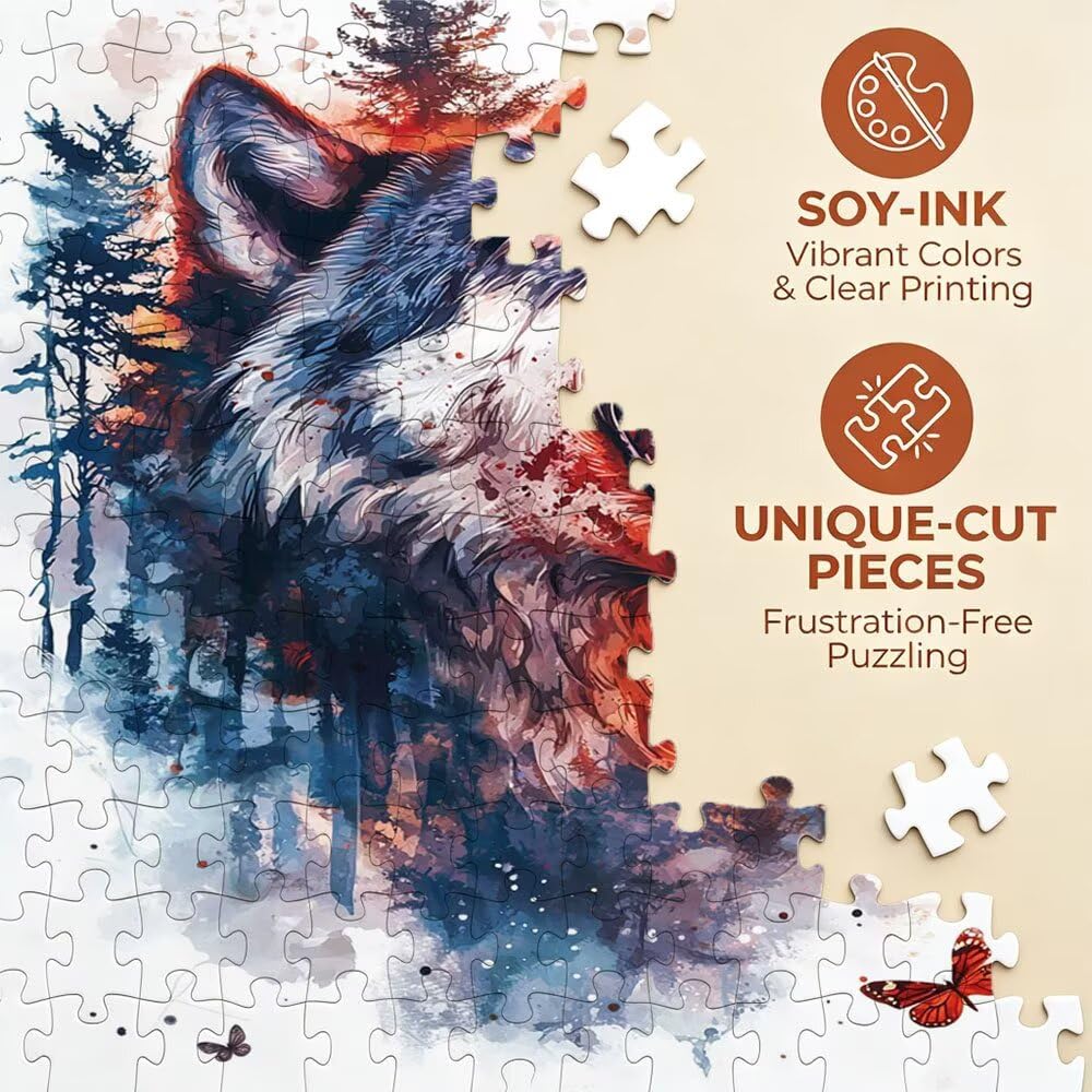 Puzzle 4000 Pezzi, Lupo Feroce 3D Puzzle per Adulti Impegnativo, Educa Puzzles Artistico, Divertente E Stimolante Puzzles Decorativo per La Famiglia, Regalo e Decorazione Pareti DX0YL6-971
