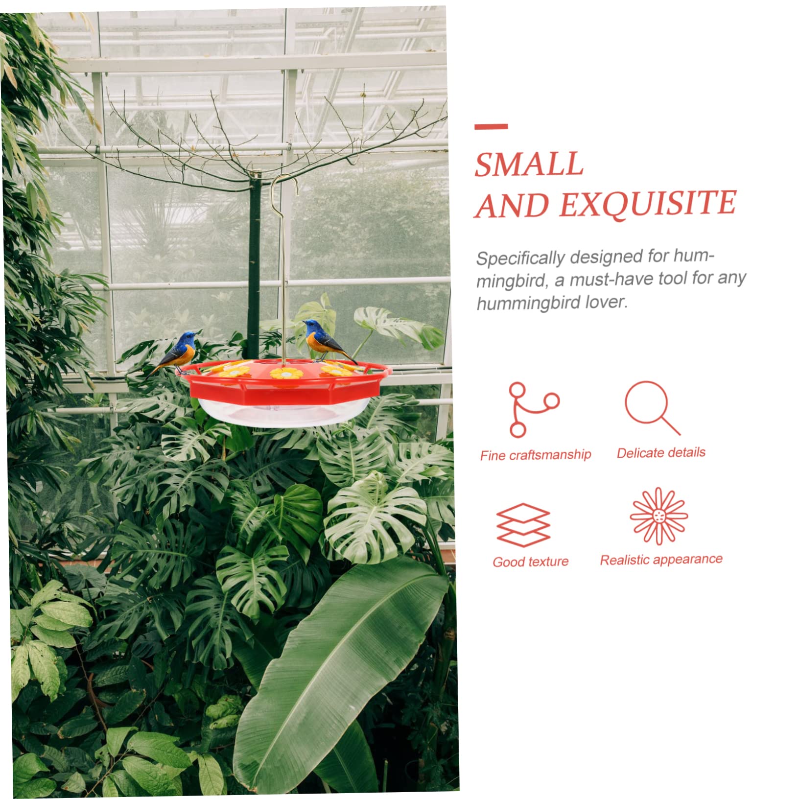 Yardwe 5 Pz Mangiatoia Per Uccelli Rintocchi Colibrì Vassoio Di Servizio Decorativo Distributore Stazione Di Alimentazione Degli Uccelli Contenitore Per L'acqua Fontana Plastica Rosso