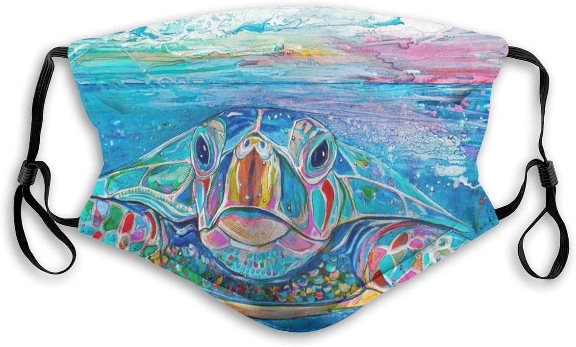 Sea Turtle Seaturtle Dust Washable Reusable Filter and Reusable Mouth Warm Windproof Cotton Face