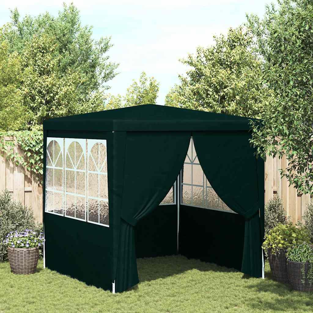 Gazebo da Giardino 2x2 m Verde con Pareti Laterali per Feste | Padiglione da esterno con finestre e porta con zip, ideale per eventi in cortile, campeggio e barbecue.
