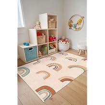 Nerlo  nil Modern Desen Kaymaz Pamuk Tabanl  Y kanabilir Antibakteriyel  ocuk Hal s  100x150