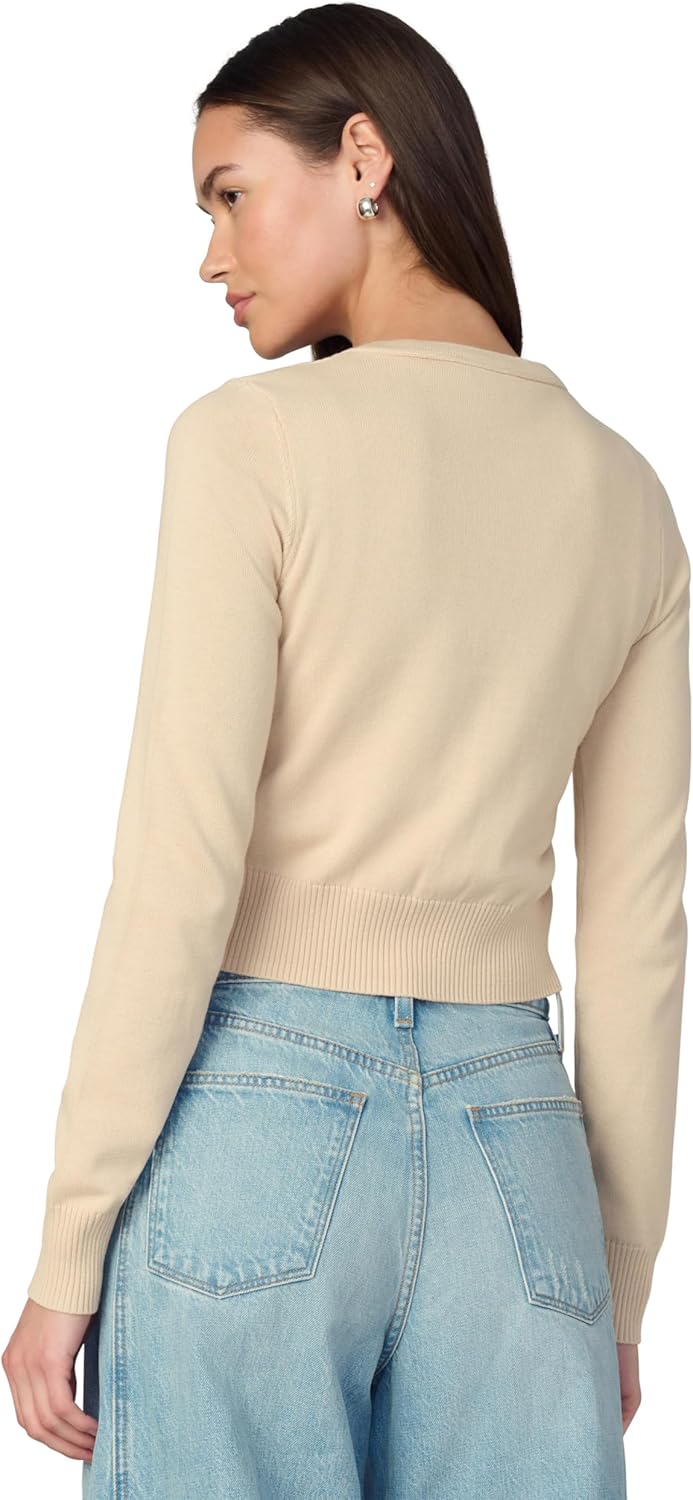 Joe's Jeans Women's The Dani Cotton Cardigan, Sand, Medium - Image 3