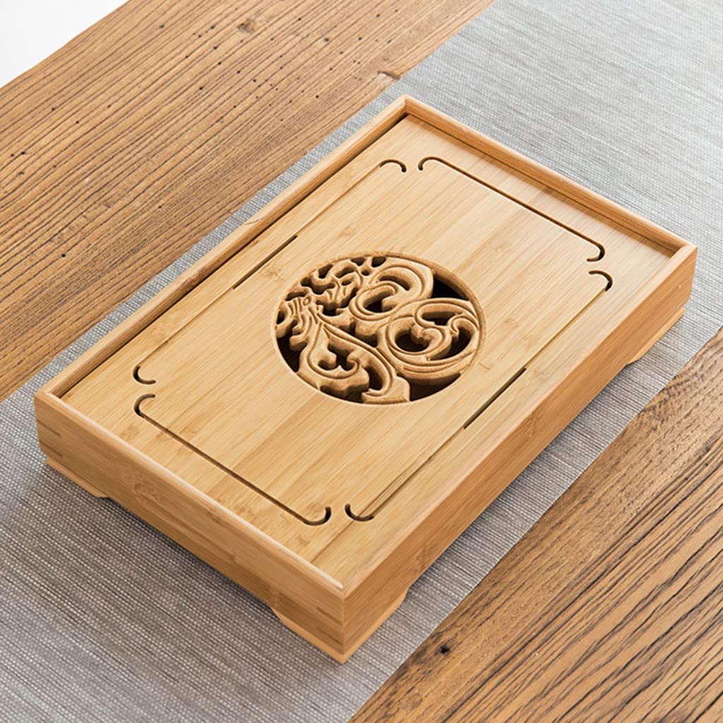 Kung Fu Mała Taca Herbaty Kung Fu Taca do Serwowania Herbaty Chiński Styl Przechowywanie Wody Do Herbaty Gongfu,Taca do herbaty kung fu(34 * 22 * 6cm)