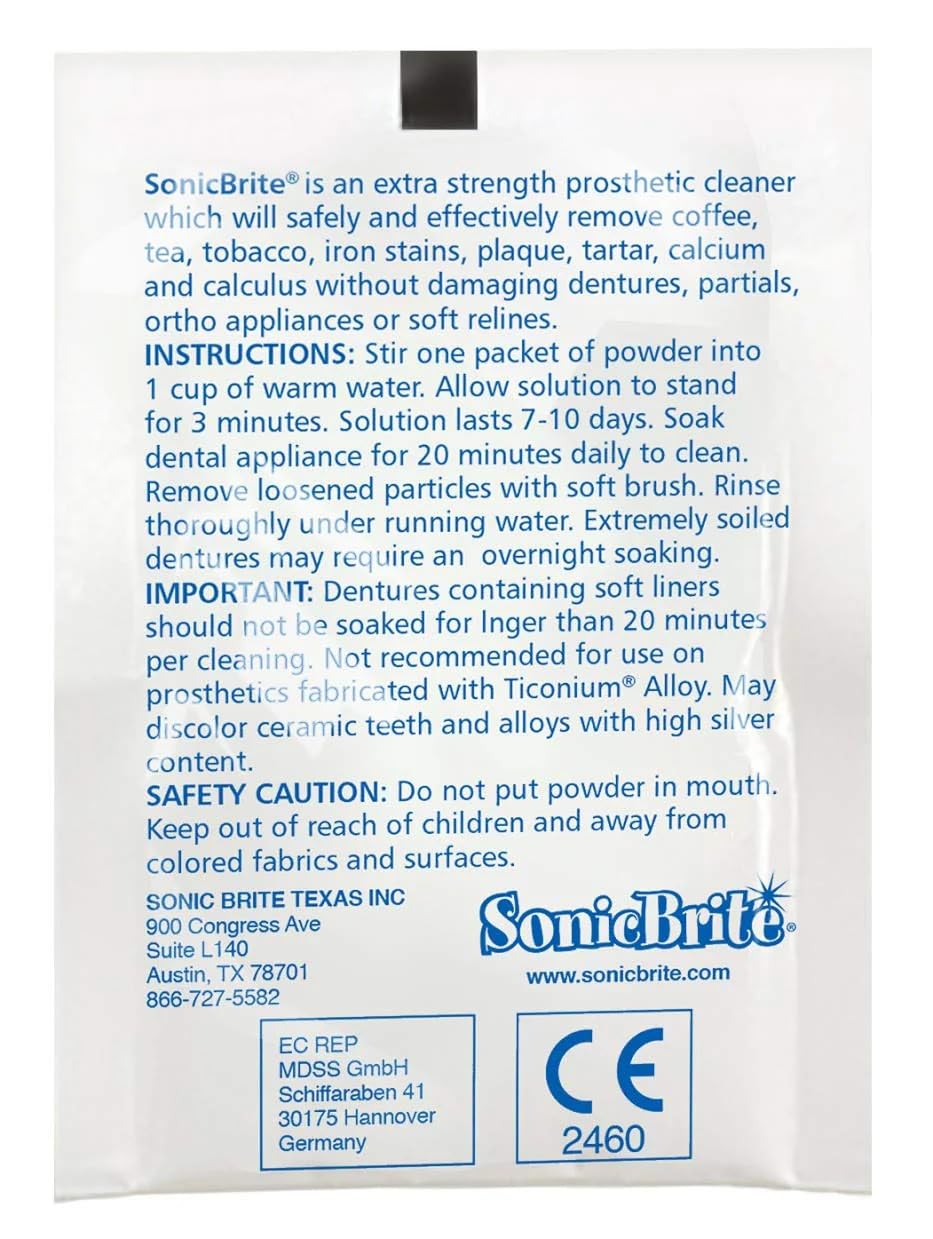 Dental Appliance Cleaning Powder – Mint Flavor – 6-Month Supply – Gently Cleans Retainers, Dentures, Mouth Guards & Night Guards – Easy-Mix Concentrate