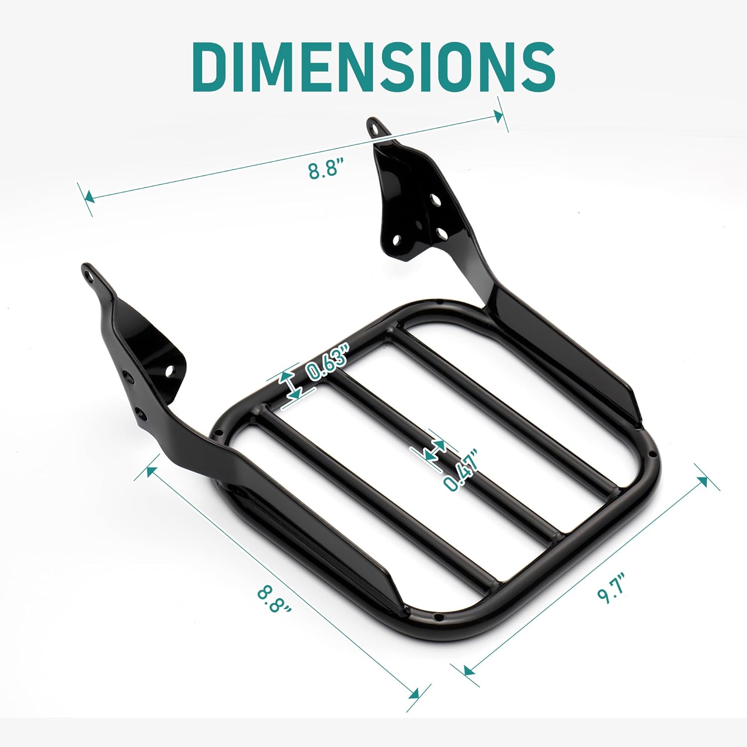 MoKitDora Luggage Rack for Harley Sissy Bar Uprights Compatible with 2018-later Softail Deluxe FLDE, Heritage Classic FLHC FLHCS, Slim FLSL, Street Bob FXBB, FXBBS and FXST, Gloss Black