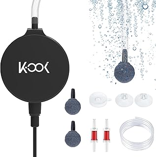Cuteefun Aquarium Luftpumpe, Leise <35dB Sauerstoffpumpe, 1 Watt Mini Aquarium Pumpe, Leistungsstarker Luftsprudler für Aq...