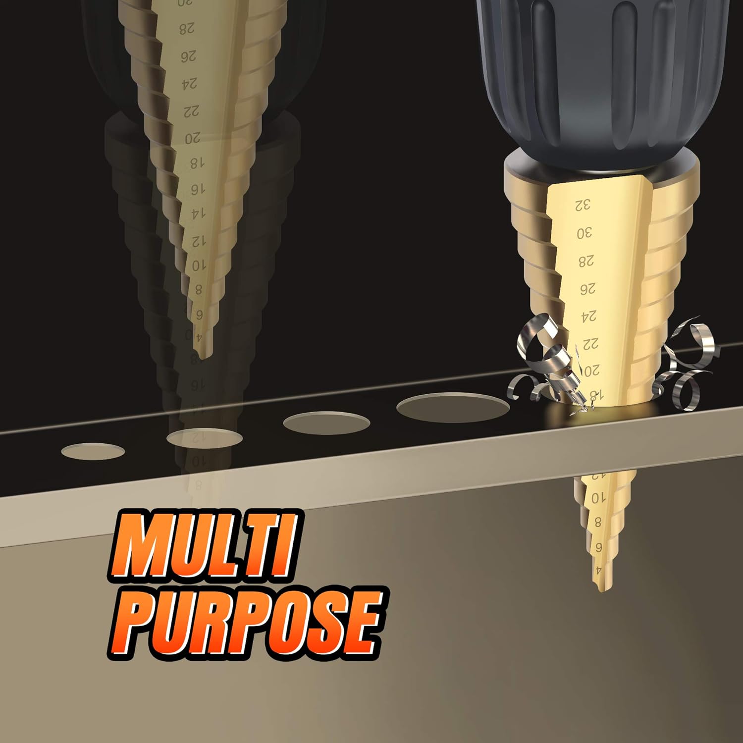 🔥 Flаѕh Sаlе JelBo HSS Step Drill Bit Sets, Hex Shank Multiple Hole Step Drill Bits with Impact Driver for DIY Woodworking, Metal (3Pcs/Set 4-12/4-20/4-32mm)